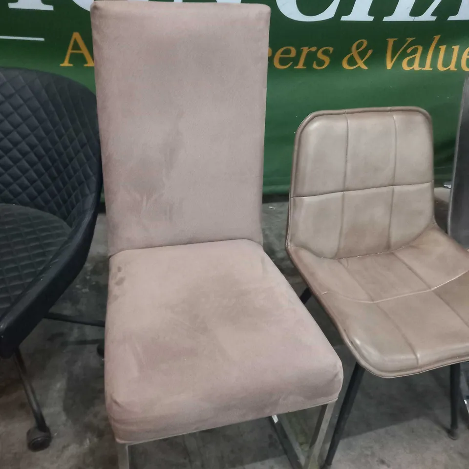 FIVE ASSORTED DINING AND SWIVEL CHAIRS