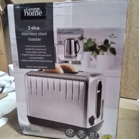 BOXED STAINLESS STEEL 2 SLICE TOASTER