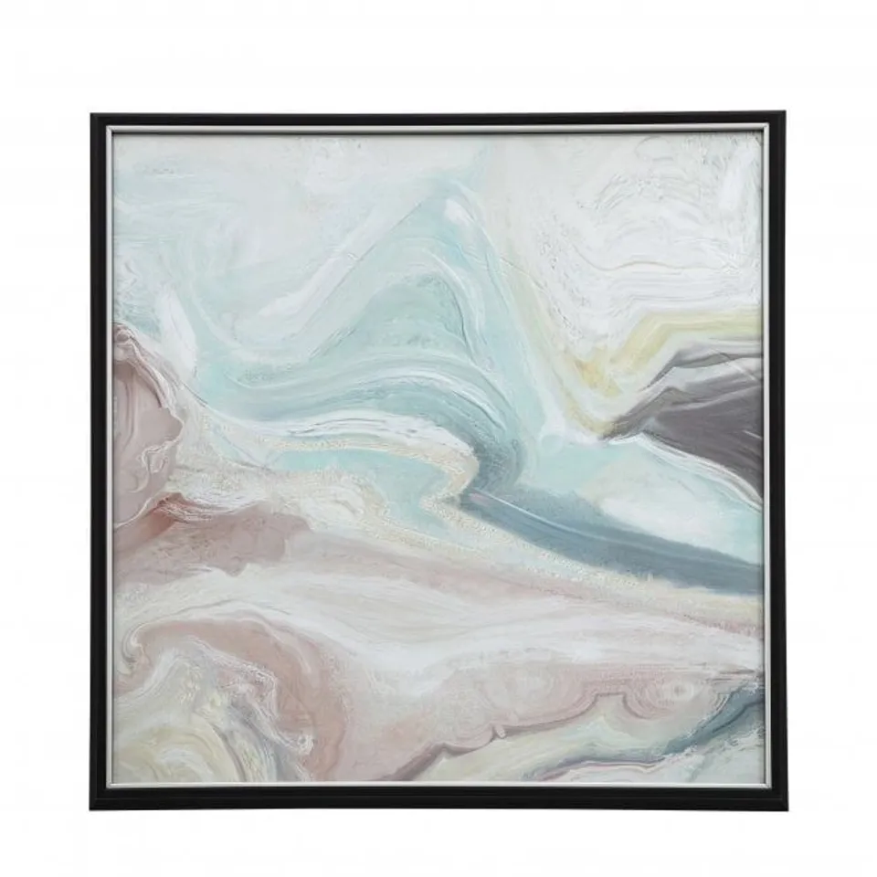 BOXED CRYSTAL FLUID ABSTRACT FRAMED ART
