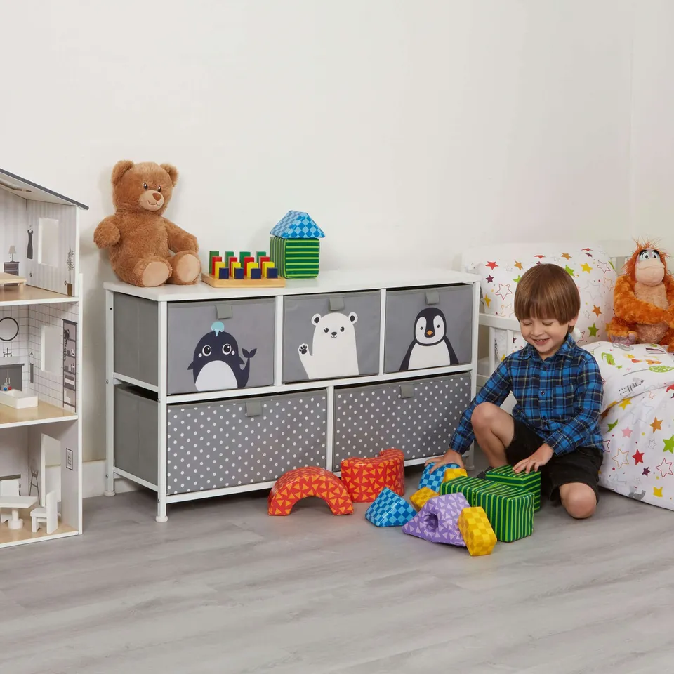 BOXED LIBERTY HOUSE TOYS ARCTIC 5 DRAWER STORAGE CHEST (1 BOX)