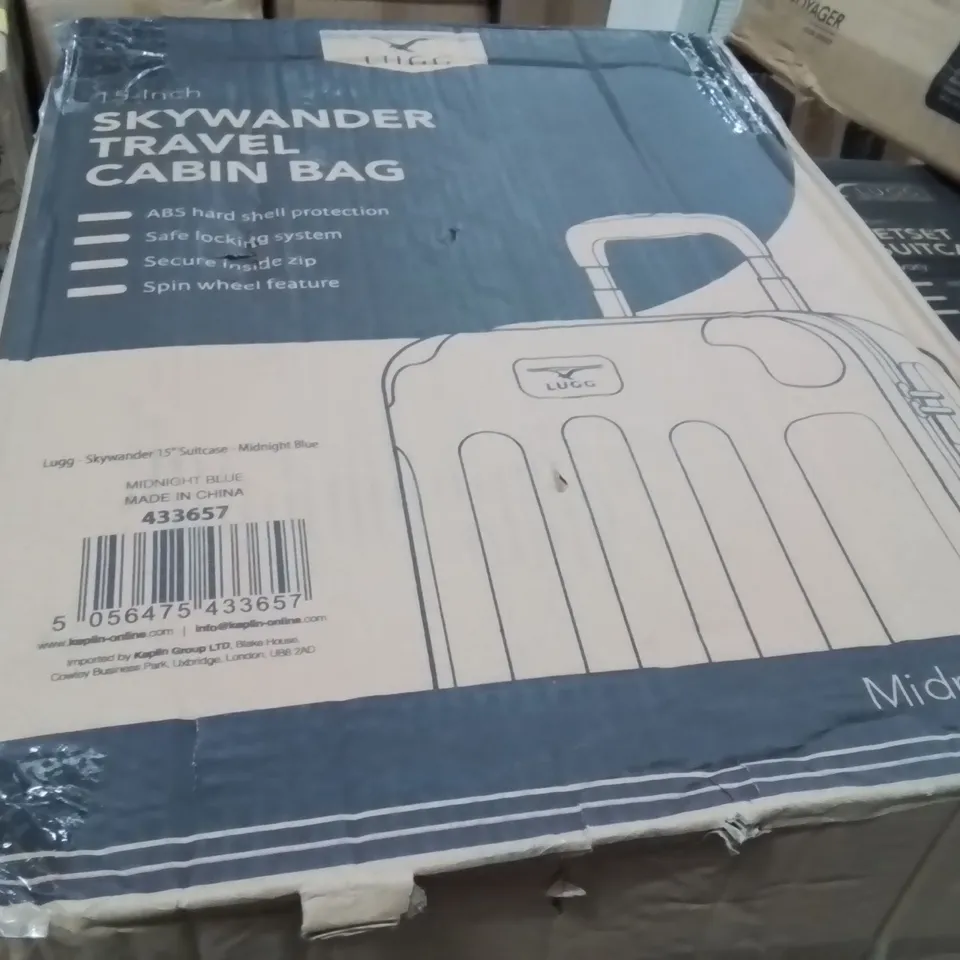 BOXED LUGG 15INCH SKYWANDER TRAVEL CABIN BAG MIDNIGHT BLUE 