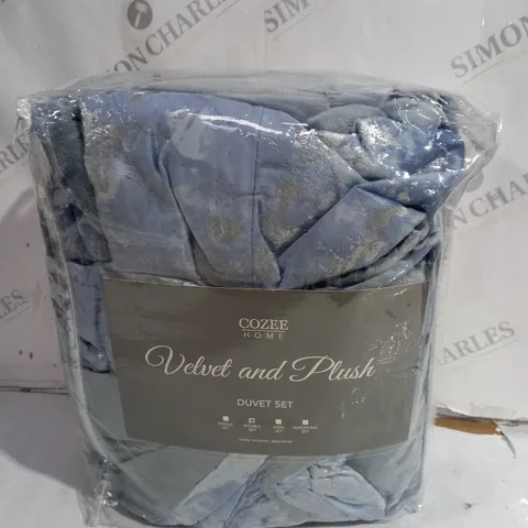 VELVET AND PLUSH DUVET SET - DOUBLE