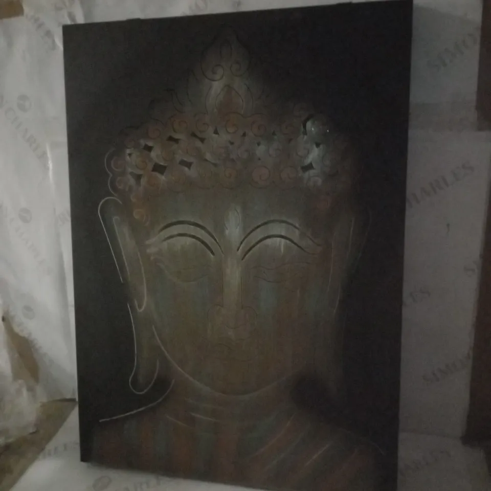 BOXED INNOVATORS SOLAR LED PEACEFUL BUDDHA WALL DECOR