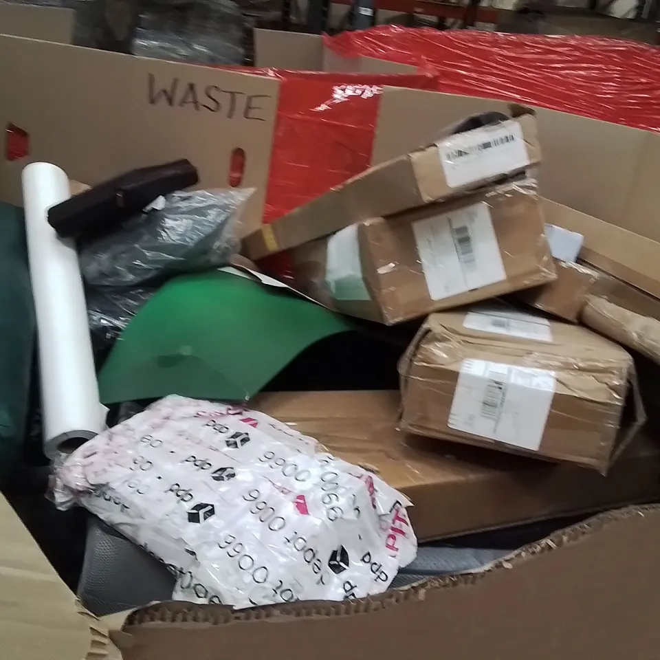 PALLET OF ASSORTED HOUSEHOLD GOODS AND PRODUCTS TO INCLUDE;POOL CUE,GOLF GRIP,FLOOR CUTTER 