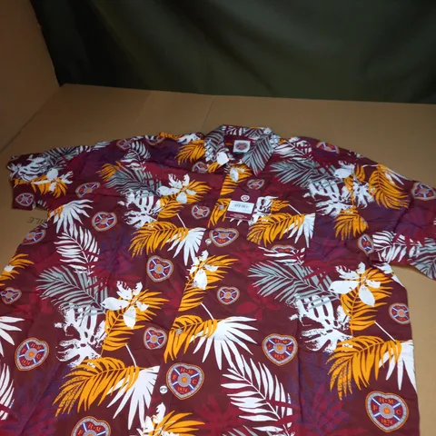 MENS HEARTS FC FLORAL BUTTON UP SHIRT SIZE XXL