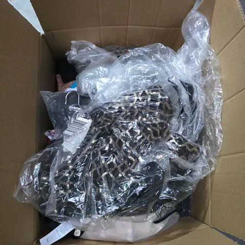 LARGE BOX OF APPROXIMATELY 25 ASSORTED CLOTHING ITEMS IN VARIOUS COLOURS, STYLES AND SIZES - COLLECTION ONLY