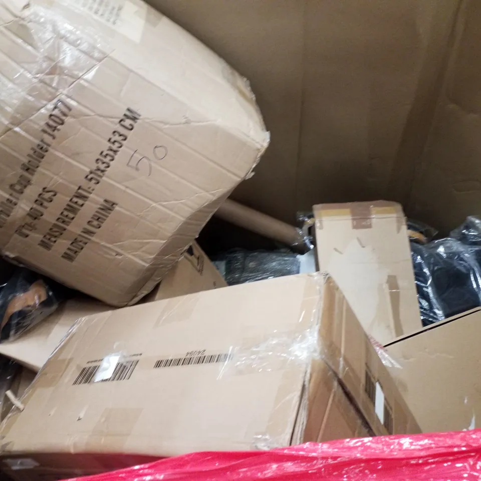 PALLET OF ASSORTED PRODUCTS INCLUDING OFFICE CHAIR, MULTI-USE RETRACTABLE GATE, PET BASKET, ROLLATOR, PUSH BIKE 
