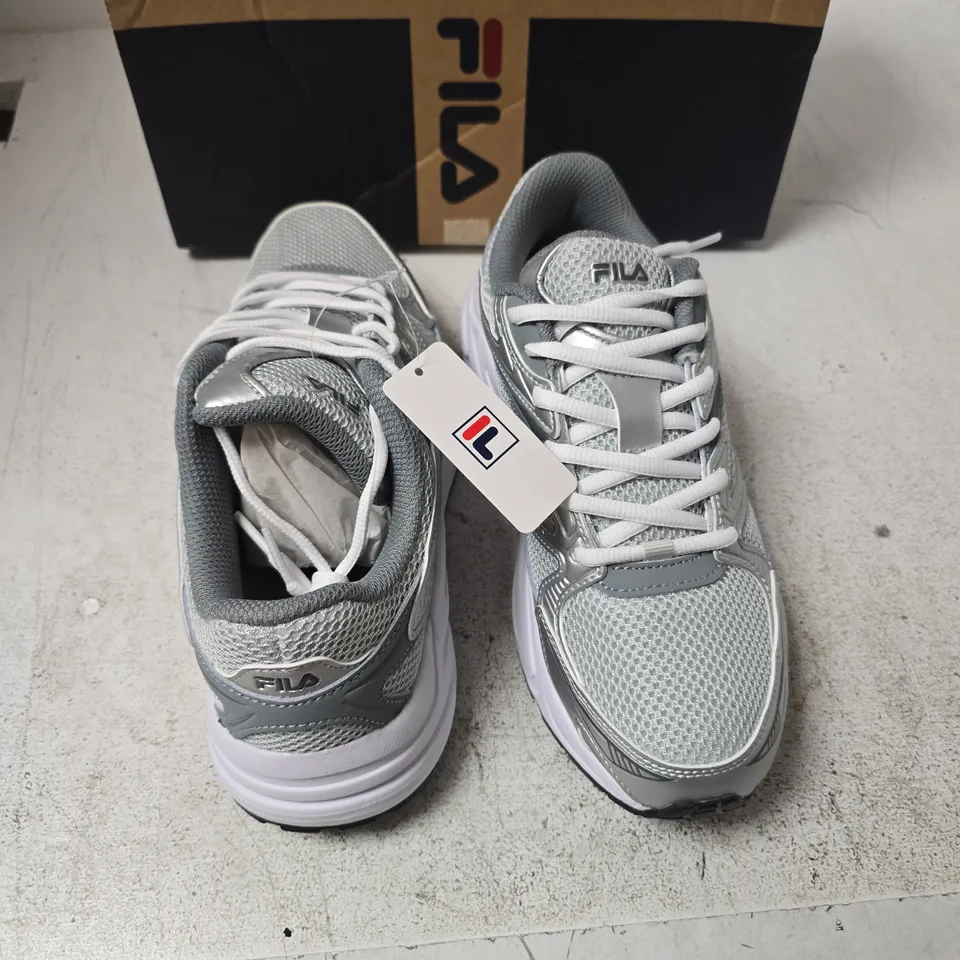 BOXED FILA HEROIC II GREY/SILVER WOMEN’S TRAINERS – UK 6 WOMENS