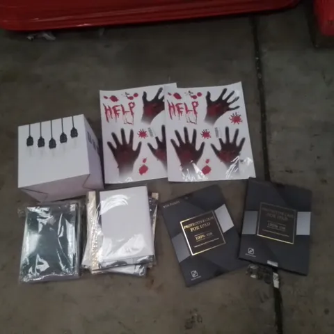 PALLET CONTAINING ASSORTED HOUSEHOLD & HOME IMPROVEMENT PRODUCTS. INCLUDES IPAD PROTECTIVE CASES, KPOP MINI PHOTO ALBUMS, LIGHTS, HALLOWEEN DECOR ITEMS ETC