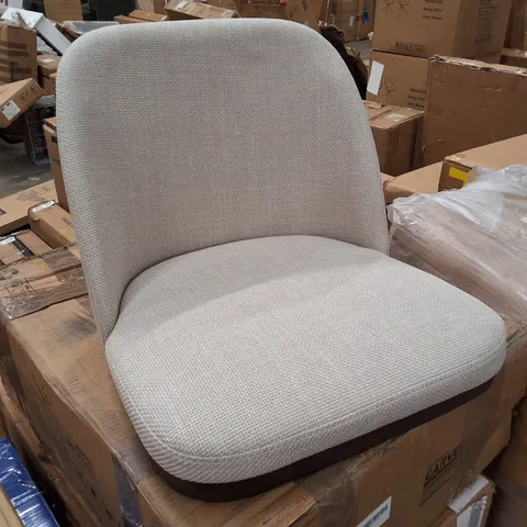 BOXED SET OF 2 DINING CHAIRS - WHITE LINEN/DARK WOOD