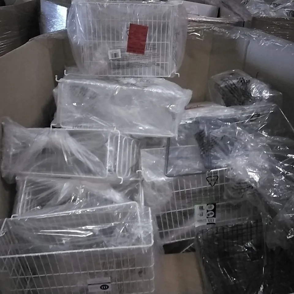 PALLET OF ASSORTED ITEMS INCLUDING M DESIGN KITCHEN STACKING BASKETS, M DESIGN OFFICE BINS, M DESIGN WIRE SHELF DIVIDER, M DESIGN WIRE BASKET