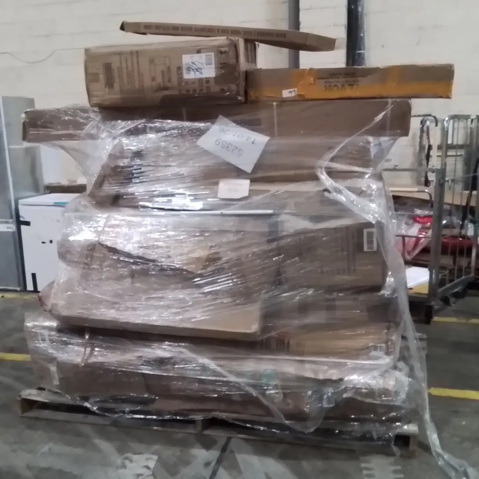 PALLET OF ASSORTED HOUSEHOLD GOODS AND PRODUCTS TO INCLUDE;SIDE WINDOW DEFLECTORS,SIDE TABLE 