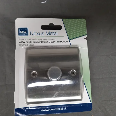 NEXUS METAL 400W SINGLE DIMMER SWITCH IN BRUSHED STEEL