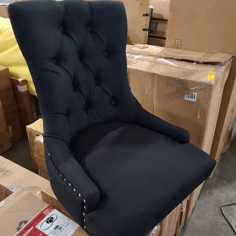 BOXED BLACK RING BACK DINING CHAIR