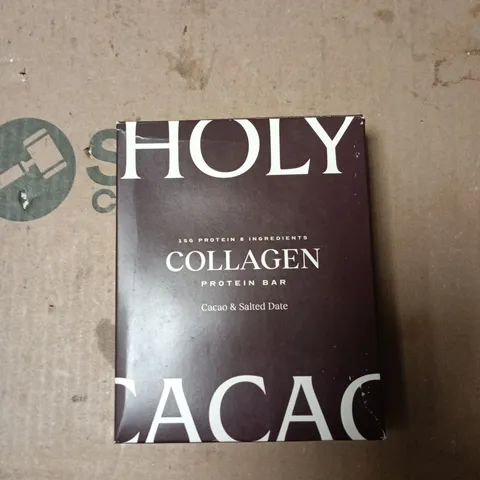 HOLY CACAO COLLAGEN PROTEIN BAR BOX OF 8 – CACAO & SALTED DATE (BOXED) 30 10 2026