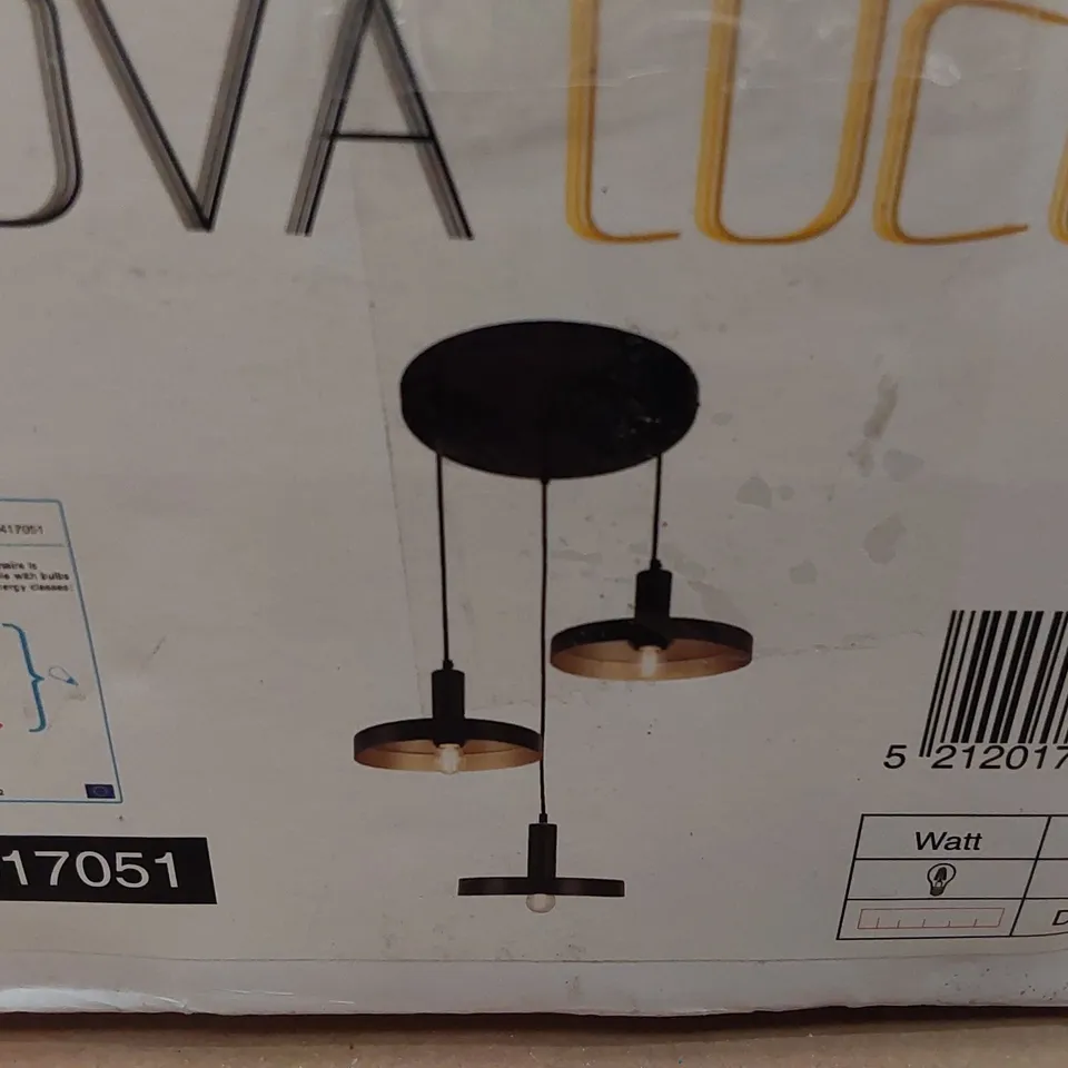 Boxed panorama 3-light cluster pendant (1 box)