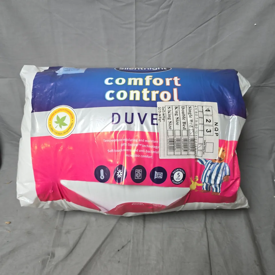 SILENTNIGHT COMFORT CONTROL DUVET – PLASTIC-WRAPPED BEDDING