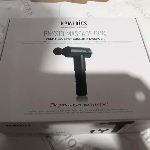 BOXED HOMEDICS PHYSIO MASSAGE GUN DEEP TISSUE MASSAGER