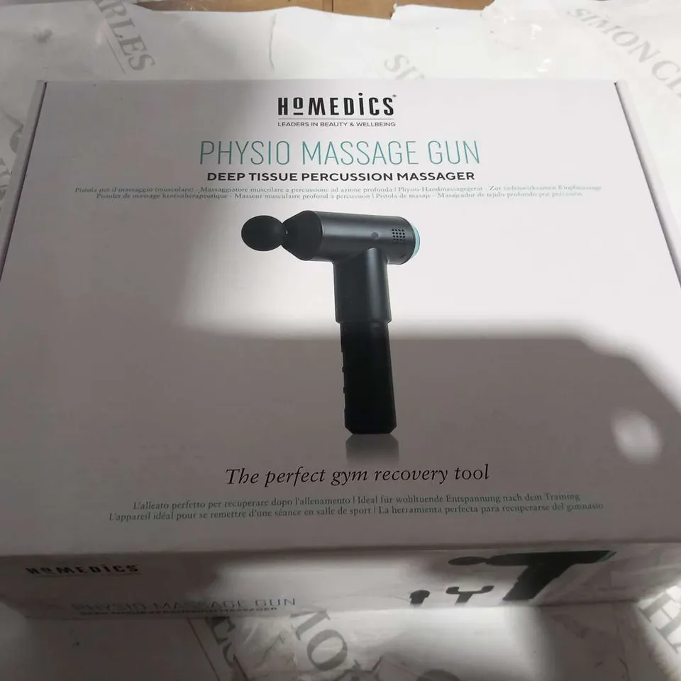 BOXED HOMEDICS PHYSIO MASSAGE GUN DEEP TISSUE MASSAGER