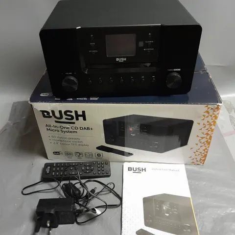 BOXED BUSH ALL-IN-ONE CD DAB+ MICRO SOUND SYSTEM IN BLACK