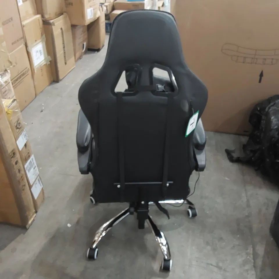 NEO GAMING CHAIR IN BLACK/GREY FAUX LEATHER 