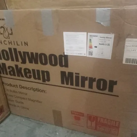 BOXED VANITY MAGNIFYING LIGHTED METAL FRAMED MAKEUP MIRROR IN WHITE (1 BOX)