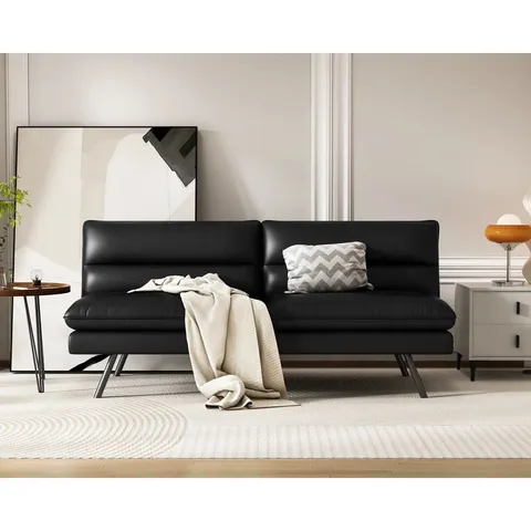 BOXED BROUMOV 3 SEATER UPHOLSTERED SOFA BED - BLACK (1 BOX)