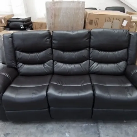 DESIGNER ELECTRIC 3 SEATER LEATHER RECLINER SOFA