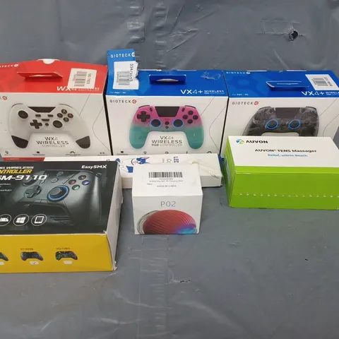APPROXIMATELY 20 ASSORTED ELECTRICAL PRODUCTS TO INCLUDE CONSOLE CONTROLLERS, LED DOG COLLAR, TENS MASSAGER ETC