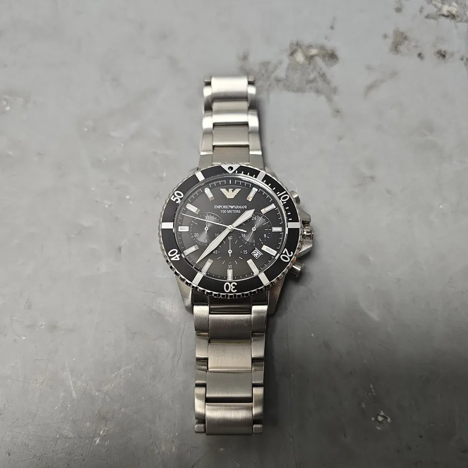 EMPORIO ARMANI 100 METER BLACK DAIL WATCH
