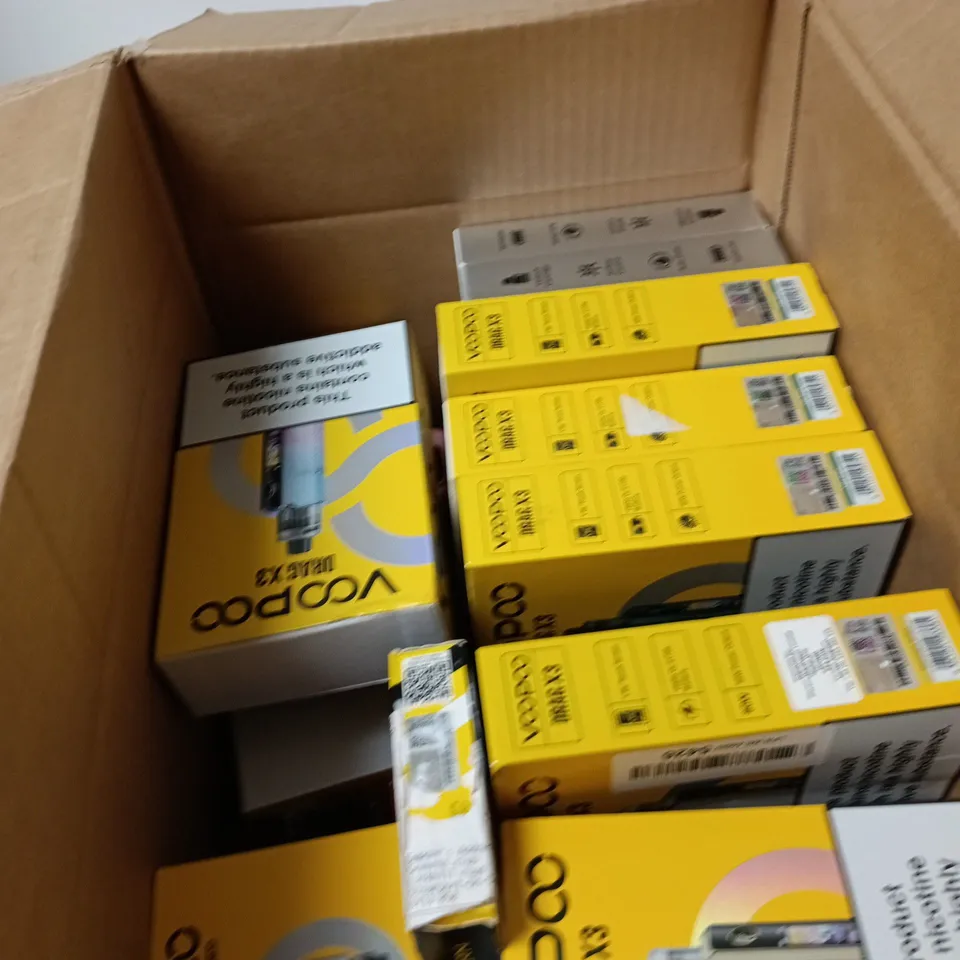 BOX OF APPROXIMATELY 20 ASSORTED ECIGS  INCLUDING VOOPOO AND OXVA