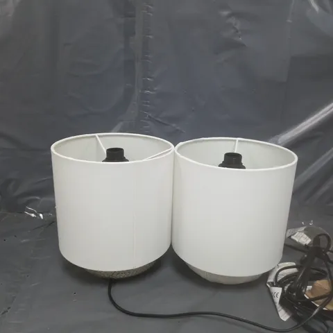 SET OF 2 DESIGNER HAMMER METAL TOUCH TABLE LAMP