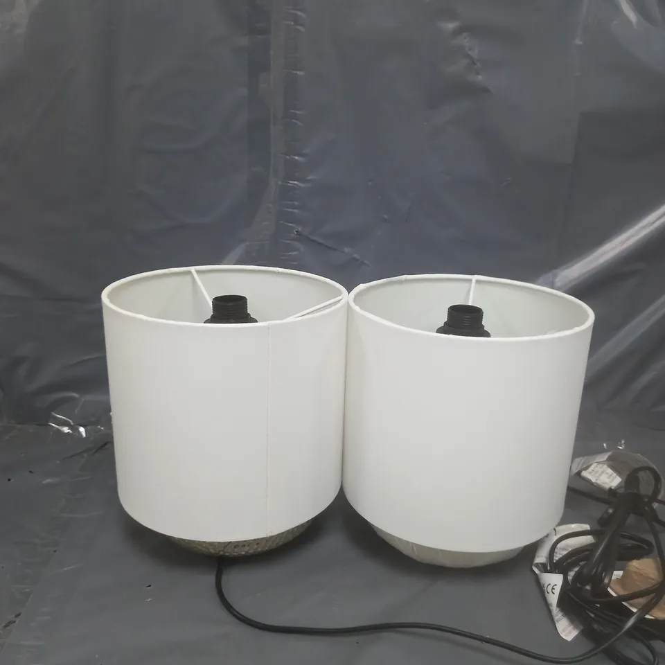 SET OF 2 DESIGNER HAMMER METAL TOUCH TABLE LAMP RRP £55