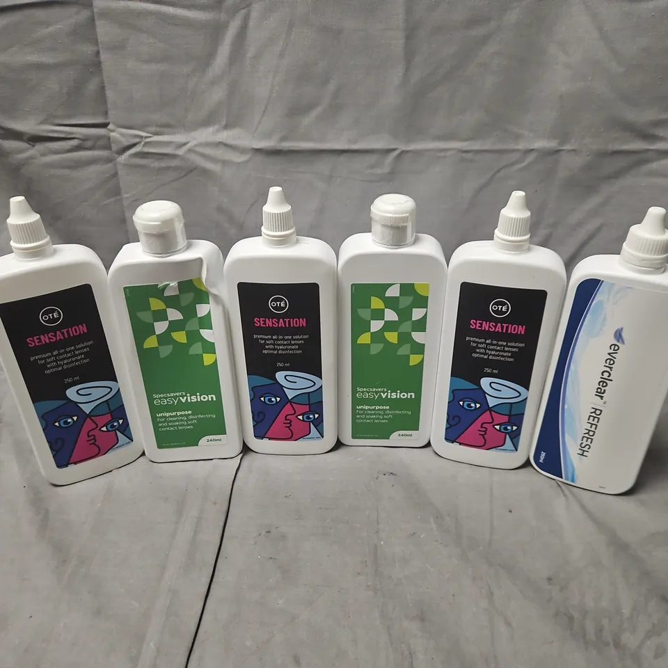 APPROXIMATELY 15 ASSORTED CONTACT LENS SOLUTIONS TO INCLUDE SPECSAVERS EASYVISION, EVERCLEAR REFRESH, OTE SENSATION, ETC - COLLECTION ONLY