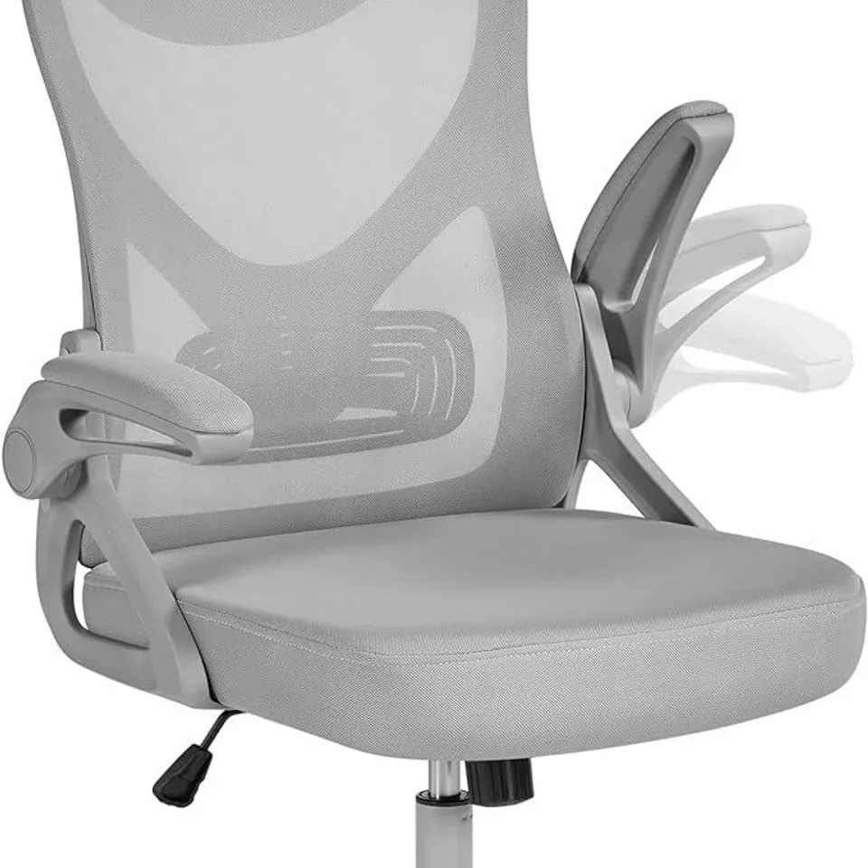 BOXED HIGH BACK MESH SWIVEL ERGONOMIC TASK OFFICE CHAIR - GREY (1 BOX)