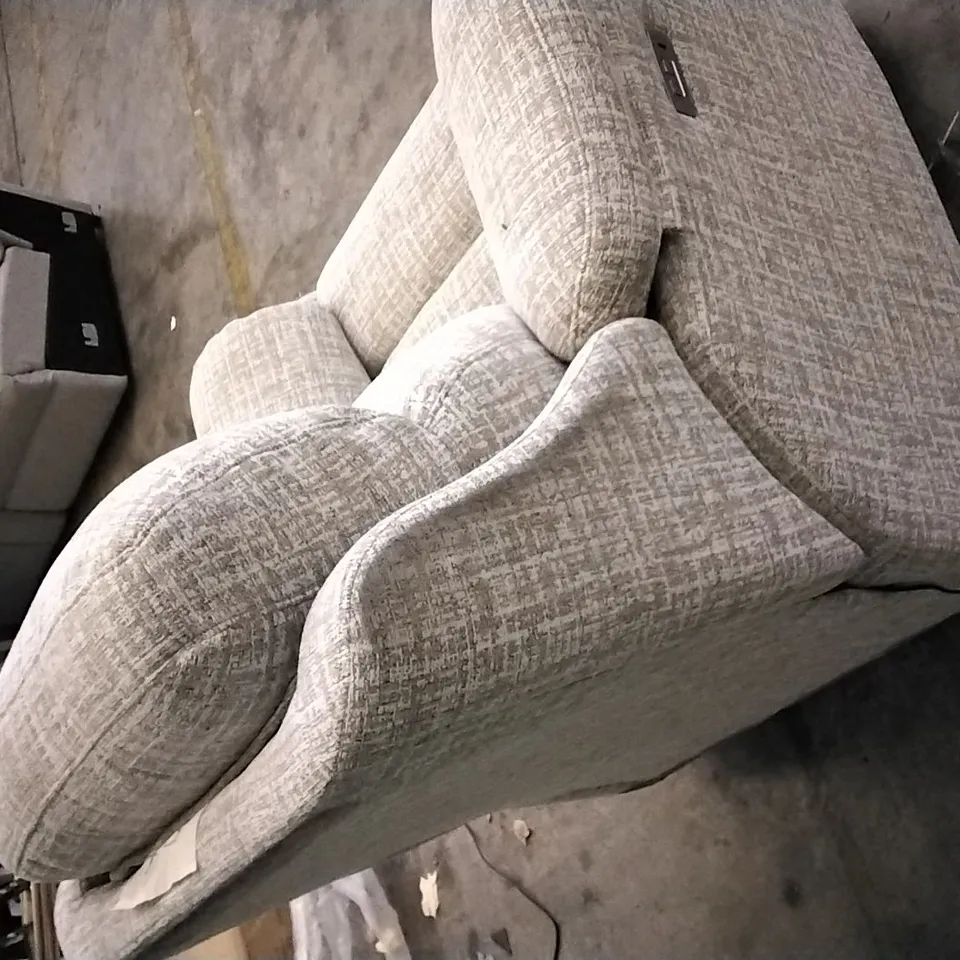 QUALITY BRITISH DESIGNED & MANUFACTURED G PLAN BEIGE/CREAM PATTERNED FABRIC ELECTRIC RECLINING ARMCHAIR