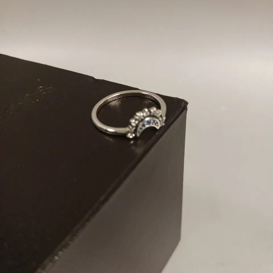 PANDORA CELESTIAL BLUE SPARKLING MOON RING