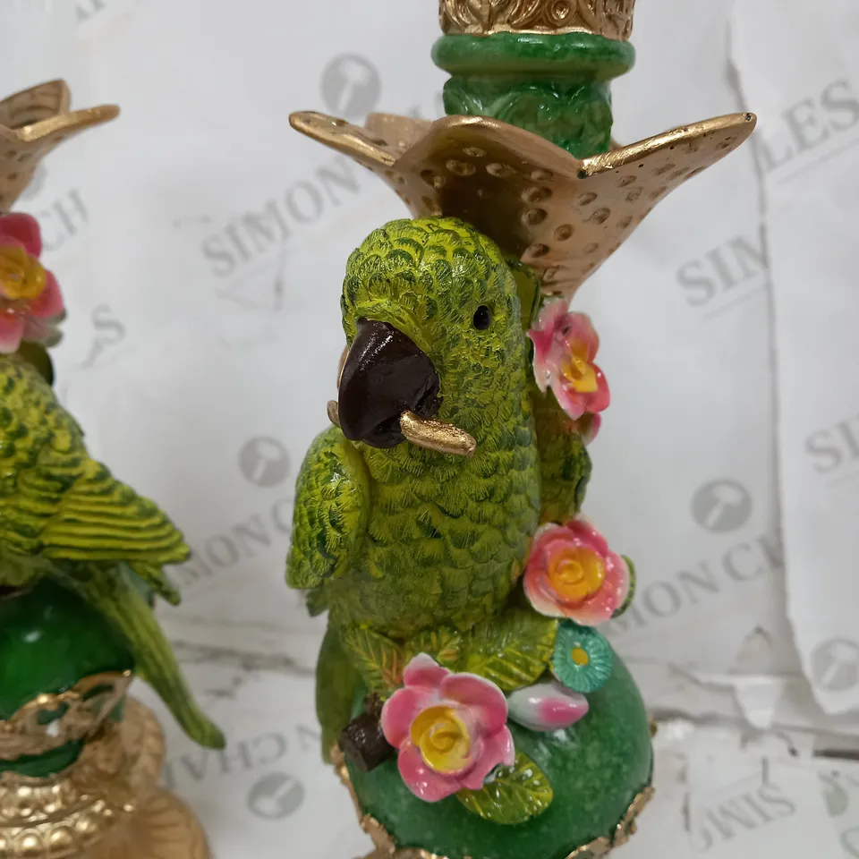 SET OF 2 PARROT CANDLESTICKS