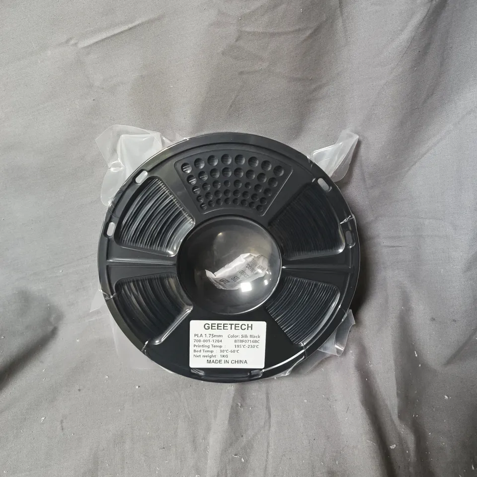 GEEETECH PLA 3D PRINTER FILAMENT 1.75MM SILK BLACK – 1KG SPOOL (BOXED)