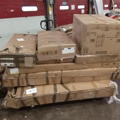 PALLET OF ASSORTED INCOMPLETE DESIGNER FURNITURE PARTS AND PIECES
