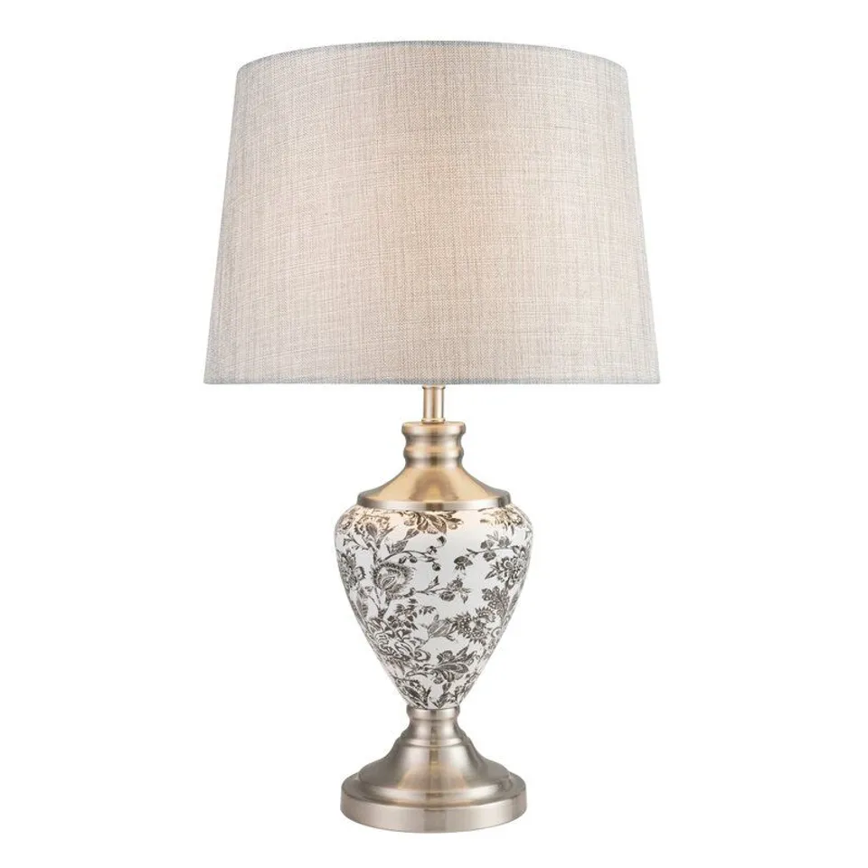 BOXED BOSTROM 57CM GREY TABLE LAMP WITH SHADE