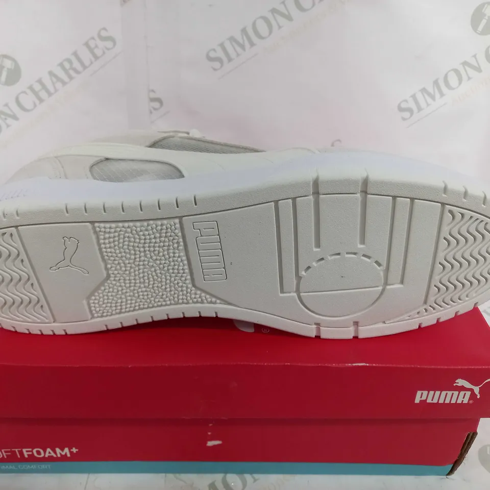 BOXED PAIR OF PUMA RBD GAME LOWS - VAPOR GREY/DUSTY TAN - UK 10