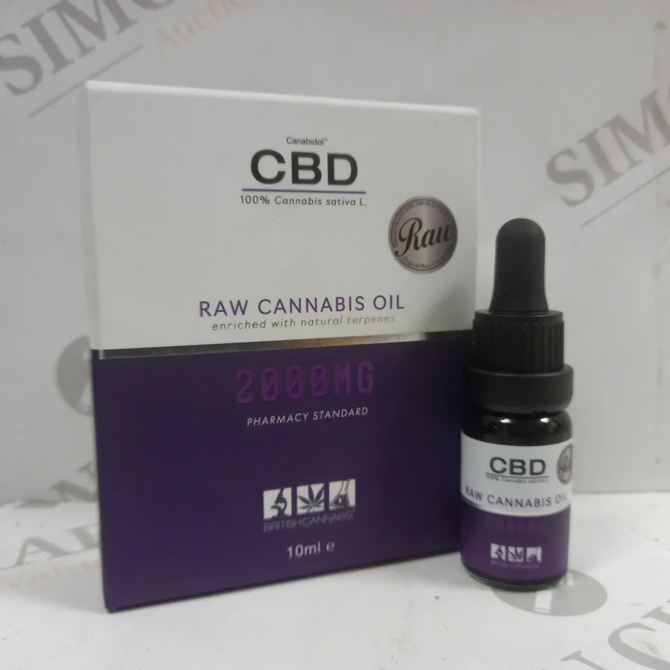 BOXED CANABIDOL CBD RAW CANNABIS OIL 2000MG DROPS 10ML	