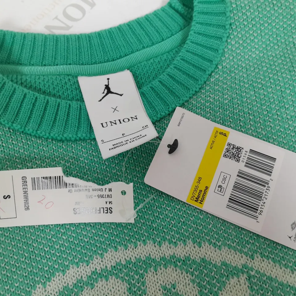 JORDAN UNION GREEN CREW JUMPER - S