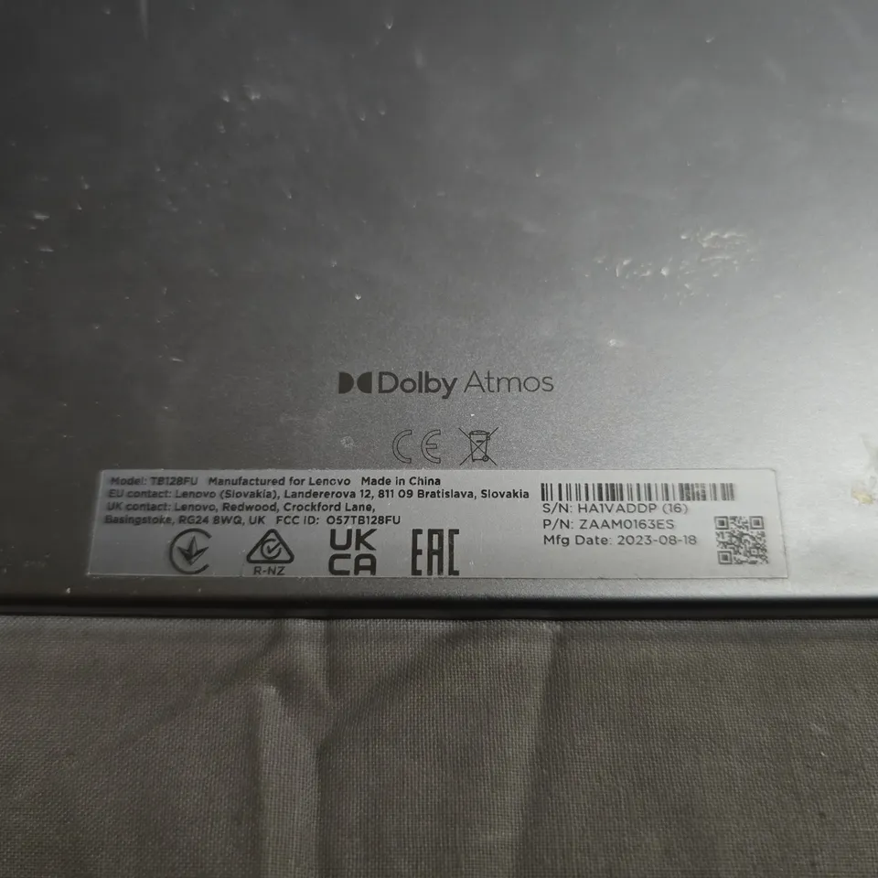 LENOVO TABLET – DOLBY ATMOS - MODEL TB128FU