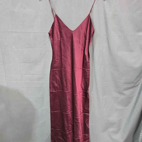 NILI LOTAN BURGUNDY SATIN SLIP DRESS – WOMEN'S, UK 6 (XS)