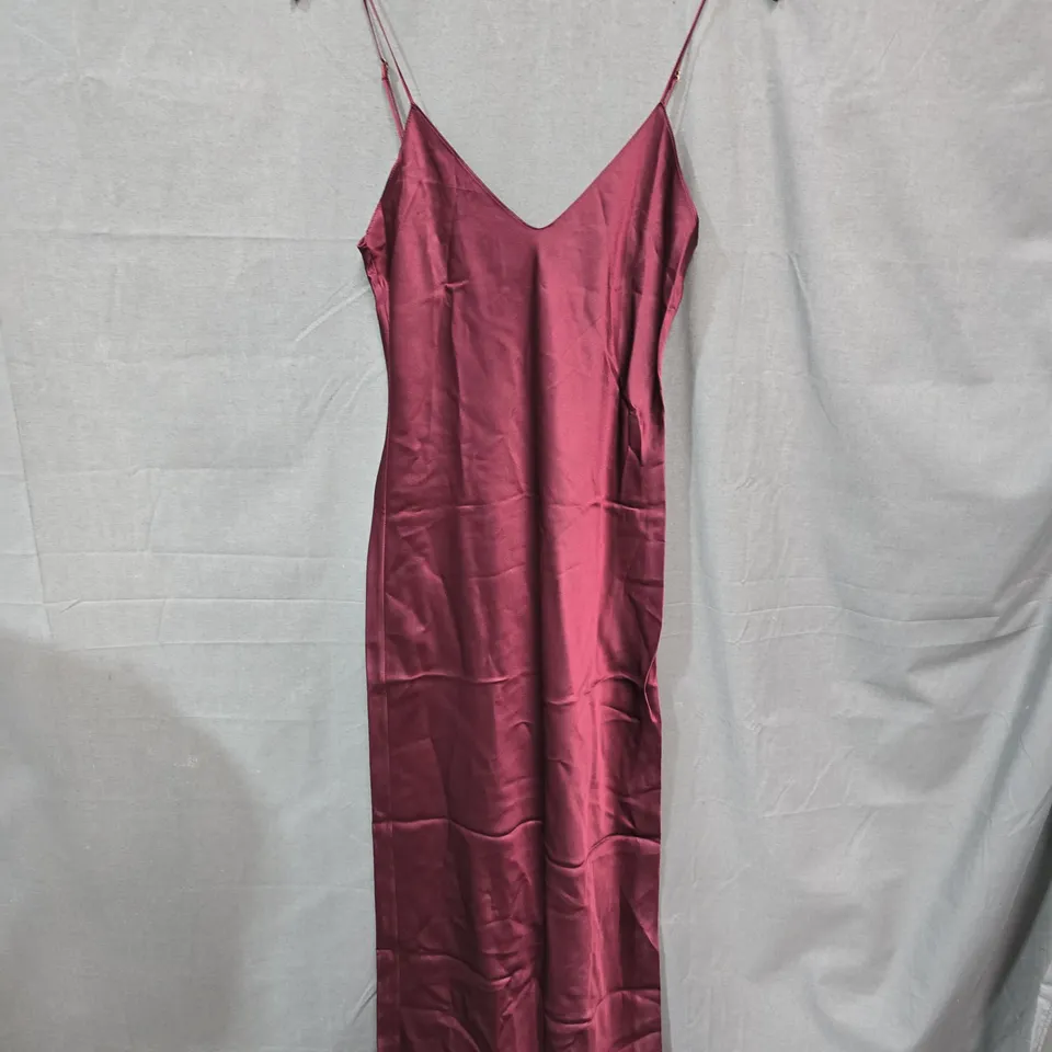 NILI LOTAN BURGUNDY SATIN SLIP DRESS – WOMEN'S, UK 6 (XS)