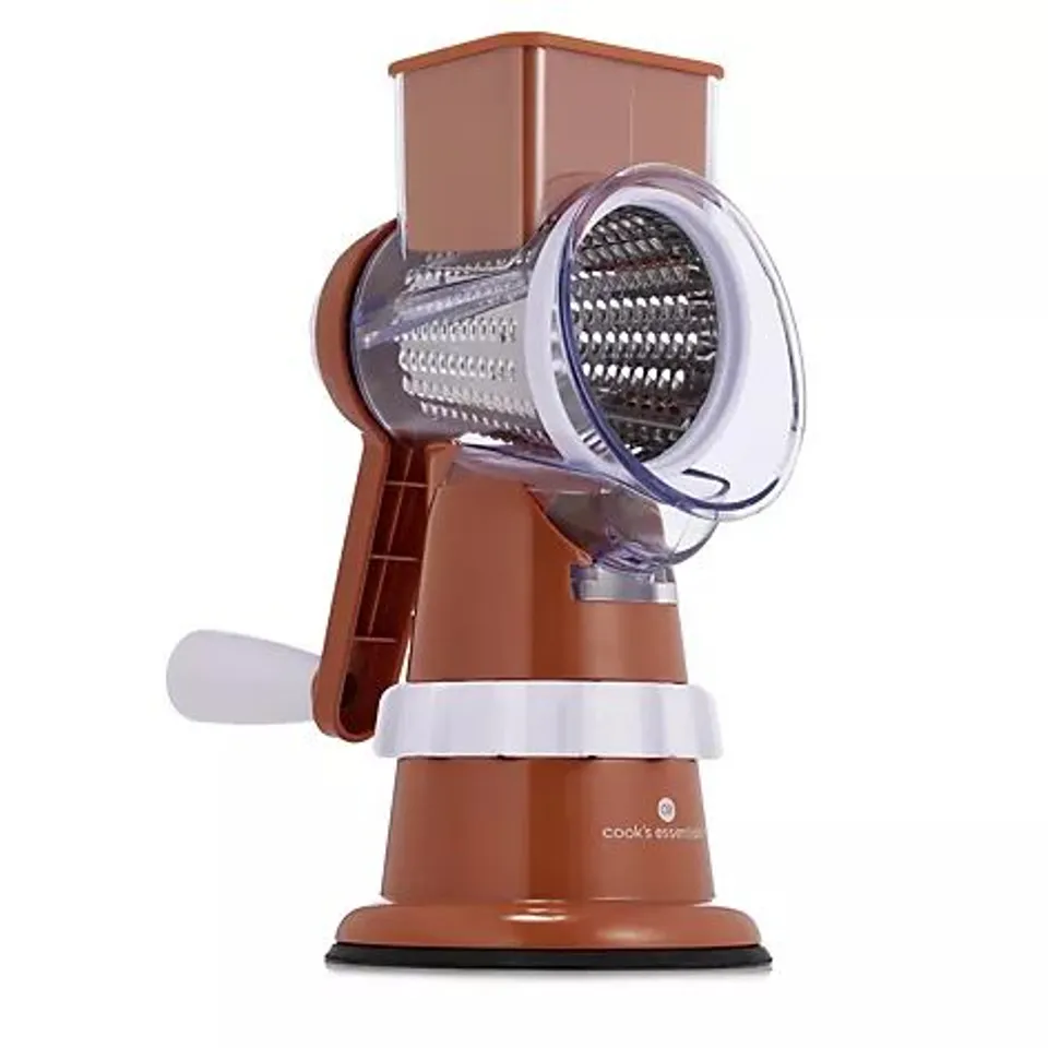 COOK'S ESSENTIALS SPEED GRATER & SLICER WITH SUCTION BASE IN PUMPKIN