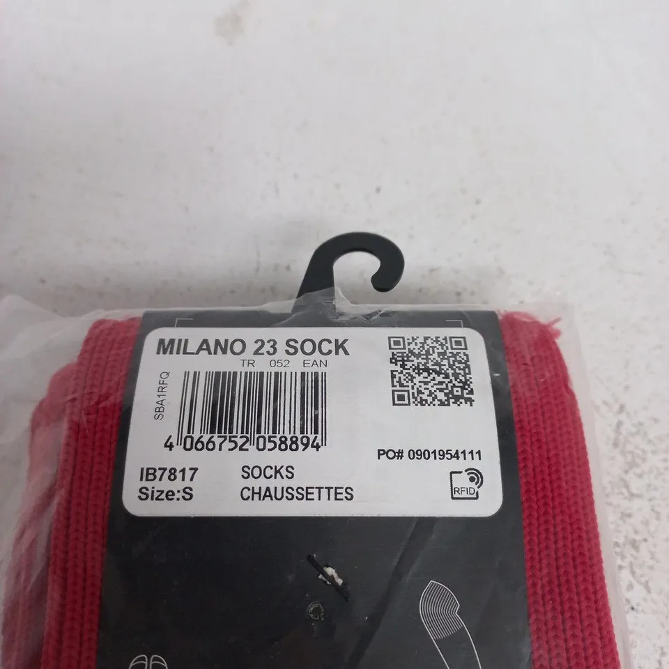 ADIDAS RED MILANO 23 SOCKS SMALL