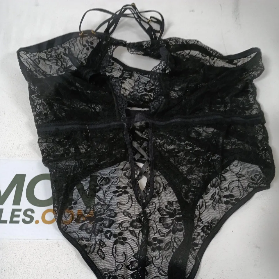 VENUS BLACK LACE BODYSUIT – L